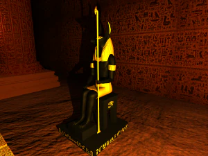 Egyptian god Anubis Sculpture Figure Low-poly 3D Model