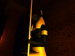 Egyptian god Anubis Sculpture Figure Low-poly 3D Model