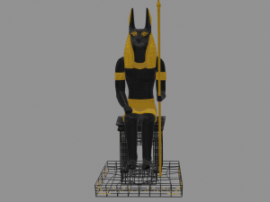 Egyptian god Anubis Sculpture Figure Low-poly 3D Модель