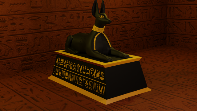 Anubis dog form Sculpture Figure Low-poly Model 3D .c4d .max .obj .3ds .fbx .stl .blend 