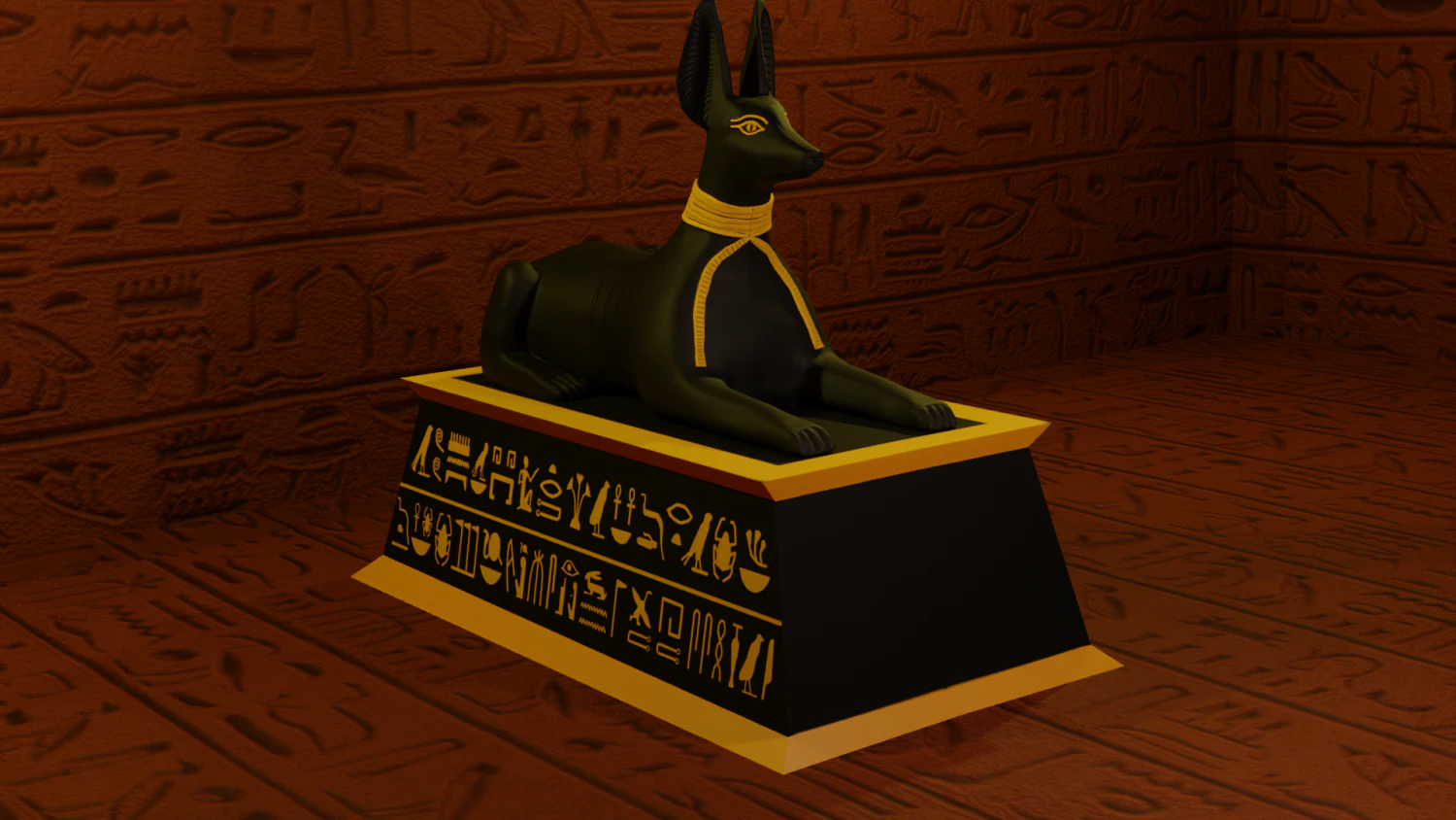Anubis dog form Sculpture Figure Low-poly 3D Model .c4d .max .obj .3ds .fbx .stl .blend 