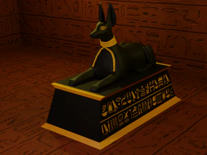 Anubis dog form Sculpture Figure Low-poly 3D Model