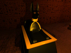 Anubis dog form Sculpture Figure Low-poly 3D Model