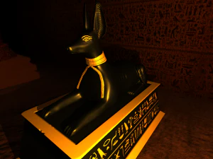 Anubis dog form Sculpture Figure Low-poly 3D Model