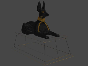 Anubis dog form Sculpture Figure Low-poly 3D Model