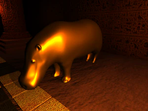 hippo metalic statue 3D Model