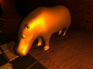 hippo metalic statue 3D Model