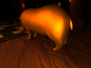 hippo metalic statue 3D Model