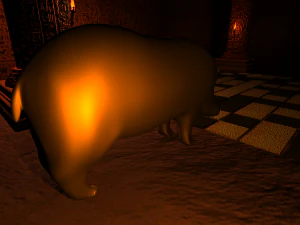 hippo metalic statue 3D Model