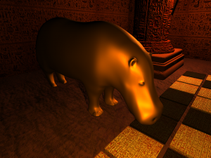 hippo metalic statue Modelo 3D