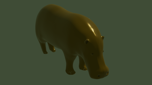 hippo metalic statue Modelo 3D .c4d .max .obj .3ds .fbx .stl .blend 