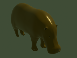 hippo metalic statue 3D Модель