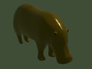 hippo metalic statue 3D Model