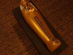 Tutankhamun Golden Sarcophagus Prop Figure 3D Model