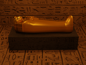 Tutankhamun Golden Sarcophagus Prop Figure 3D Model