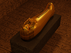 Tutankhamun Golden Sarcophagus Prop Figure 3D Model