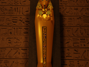 Tutankhamun Golden Sarcophagus Prop Figure 3D Model