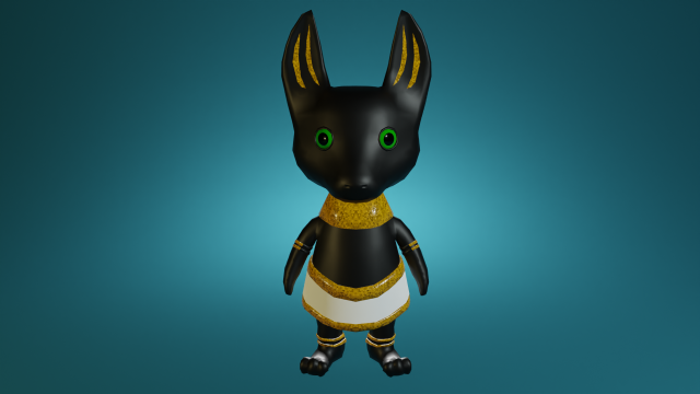 Mini cute anubis character - npc 3D Model .c4d .max .obj .3ds .fbx .stl .blend 