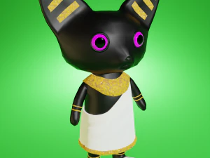 Mini cute egyptian goddess Basted character or NPC 3D Model