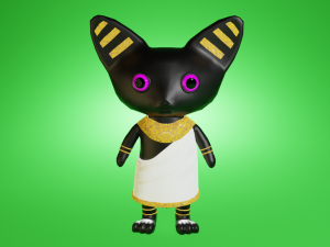 Mini cute egyptian goddess Basted character or NPC 3D Model
