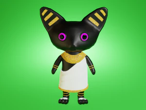 Mini cute egyptian goddess Basted character or NPC 3D Model