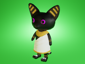 Mini cute egyptian goddess Basted character or NPC 3D Model