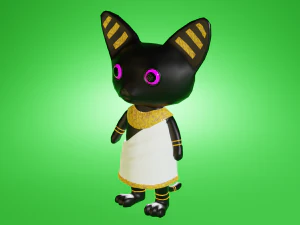 Mini cute egyptian goddess Basted character or NPC 3D Model