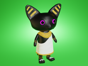 Mini cute egyptian goddess Basted character or NPC 3D Model