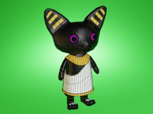 Mini cute egyptian goddess Basted character or NPC 3D Model