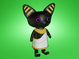 Mini cute egyptian goddess Basted character or NPC 3D Model