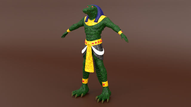 Egyptian god sobek character 3D Model .c4d .max .obj .3ds .fbx .stl .blend 