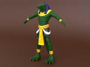 Egyptian god sobek character 3D Model