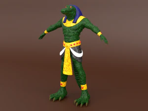 Персонаж египетского бога Собека 3D Модель