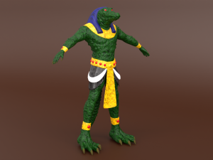 Egyptian god sobek character 3D Model