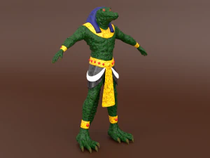 Egyptian god sobek character 3D Model