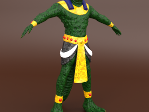 Egyptian god sobek character 3D Model