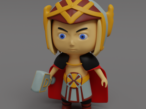 Cute superhero character - npc 3D Model