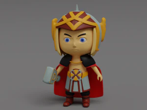 Cute superhero character - npc 3D Model