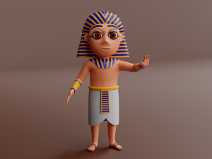 mini cute pharaoh character Model 3D