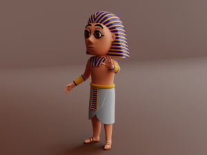 mini cute pharaoh character Model 3D