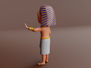 mini cute pharaoh character Model 3D