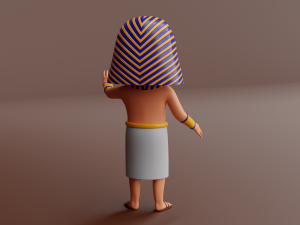 mini cute pharaoh character Model 3D
