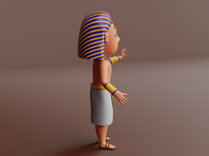 mini cute pharaoh character Model 3D