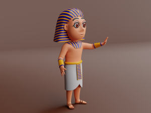 mini cute pharaoh character Model 3D