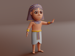 mini cute pharaoh character Model 3D