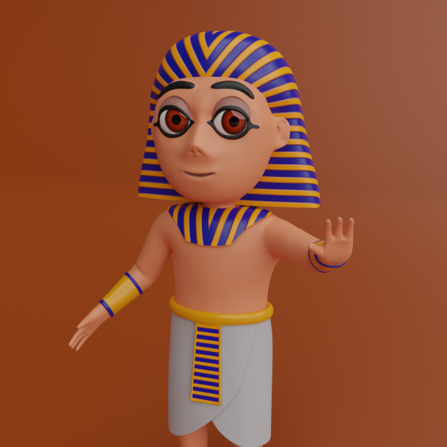 mini cute pharaoh character Model 3D .c4d .max .obj .3ds .fbx .stl .blend 