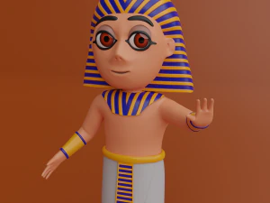 mini personagem fofo do faraó Modelo 3D