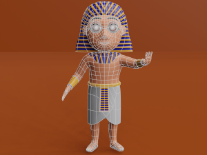 mini cute pharaoh character Model 3D