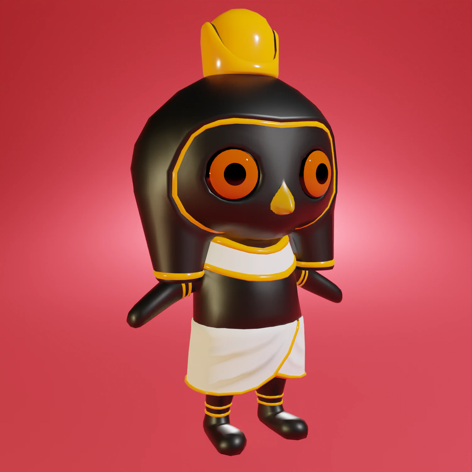 Mini cute horus character 3D Model .c4d .max .obj .3ds .fbx .stl .blend 