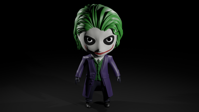 mini joker fanart character 3D Model .c4d .max .obj .3ds .fbx .stl .blend 